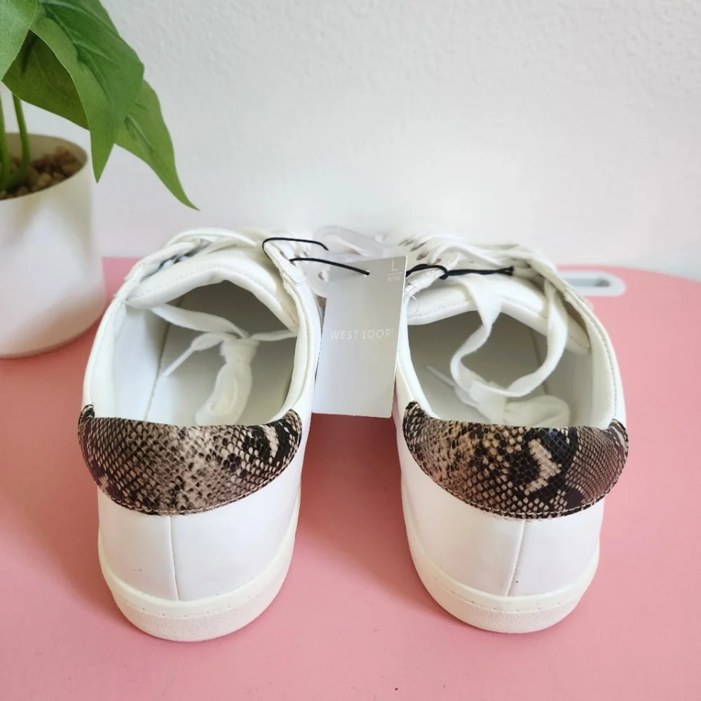 West Loop Whitr/Glittery Snakeskin Patterned Sneakers - Picture 7 of 10